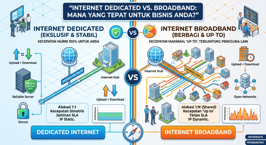 perbedaan internet dedicated dan broadband